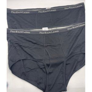 Polo Ralph Lauren Cotton Knit Mid Rise Briefs 2 Pack Big Tall Black Mens Size 56